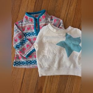 bundle of 2 OSHKOSH bgosh baby girl sweaters 3-6 months